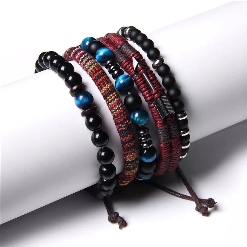 The Arrow & Onyx Multi-Strand Bracelet