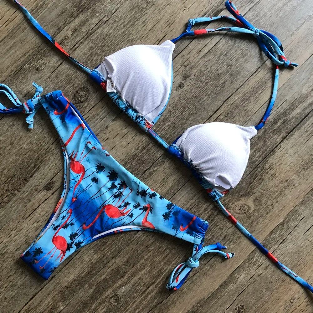 Malibu Essence Minimalist String Bikini Set – Classic Micro Two-Piece Swimsuit