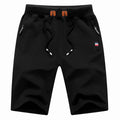 Classic black men's cotton lounge shorts with a relaxed silhouette and comfortable elastic waist by Echo & Air.
