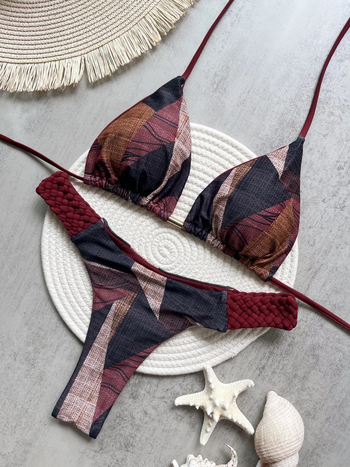 Desert Sun Halter Bikini – High-Cut Two Piece