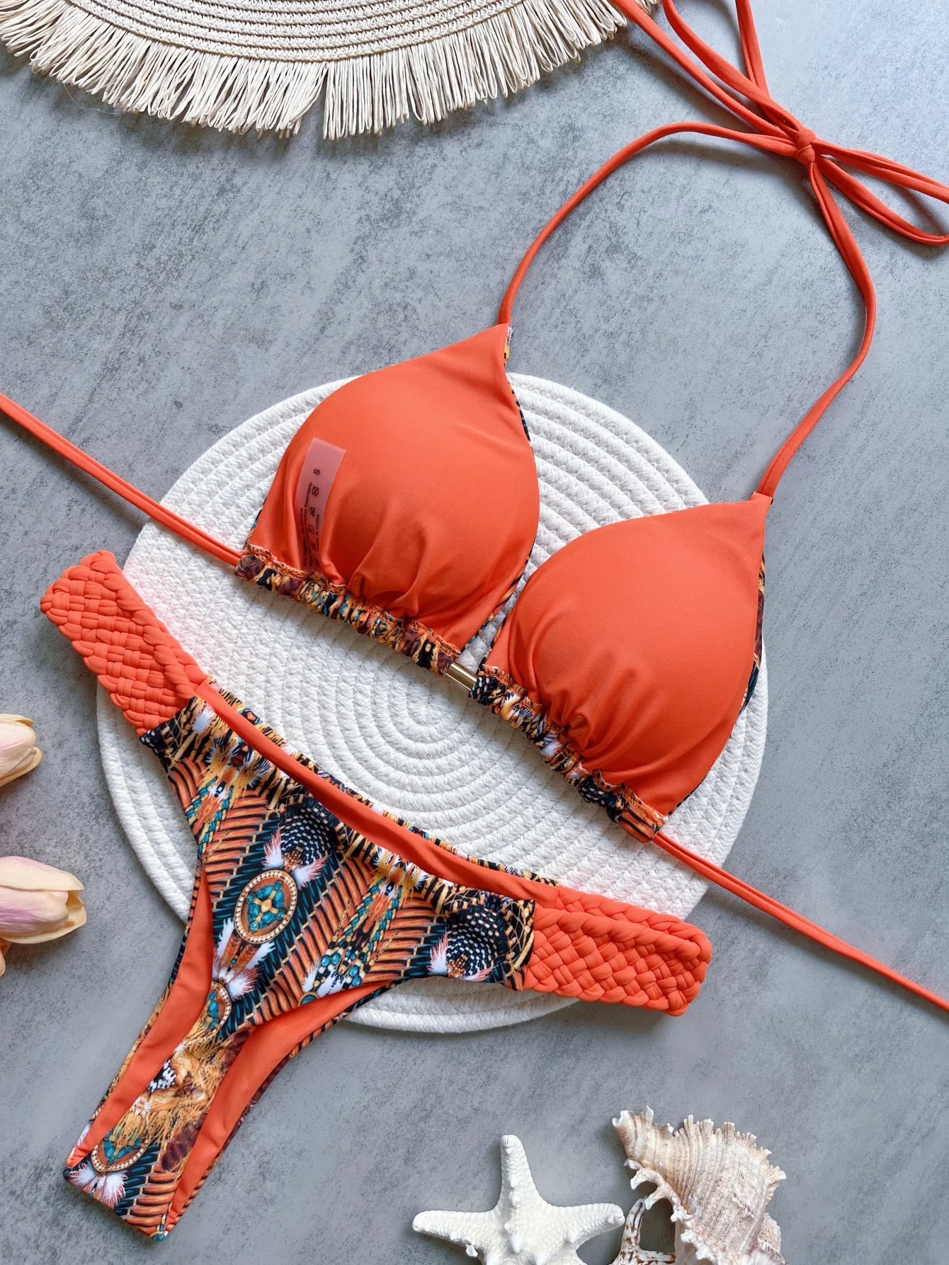 Desert Sun Halter Bikini – High-Cut Two Piece