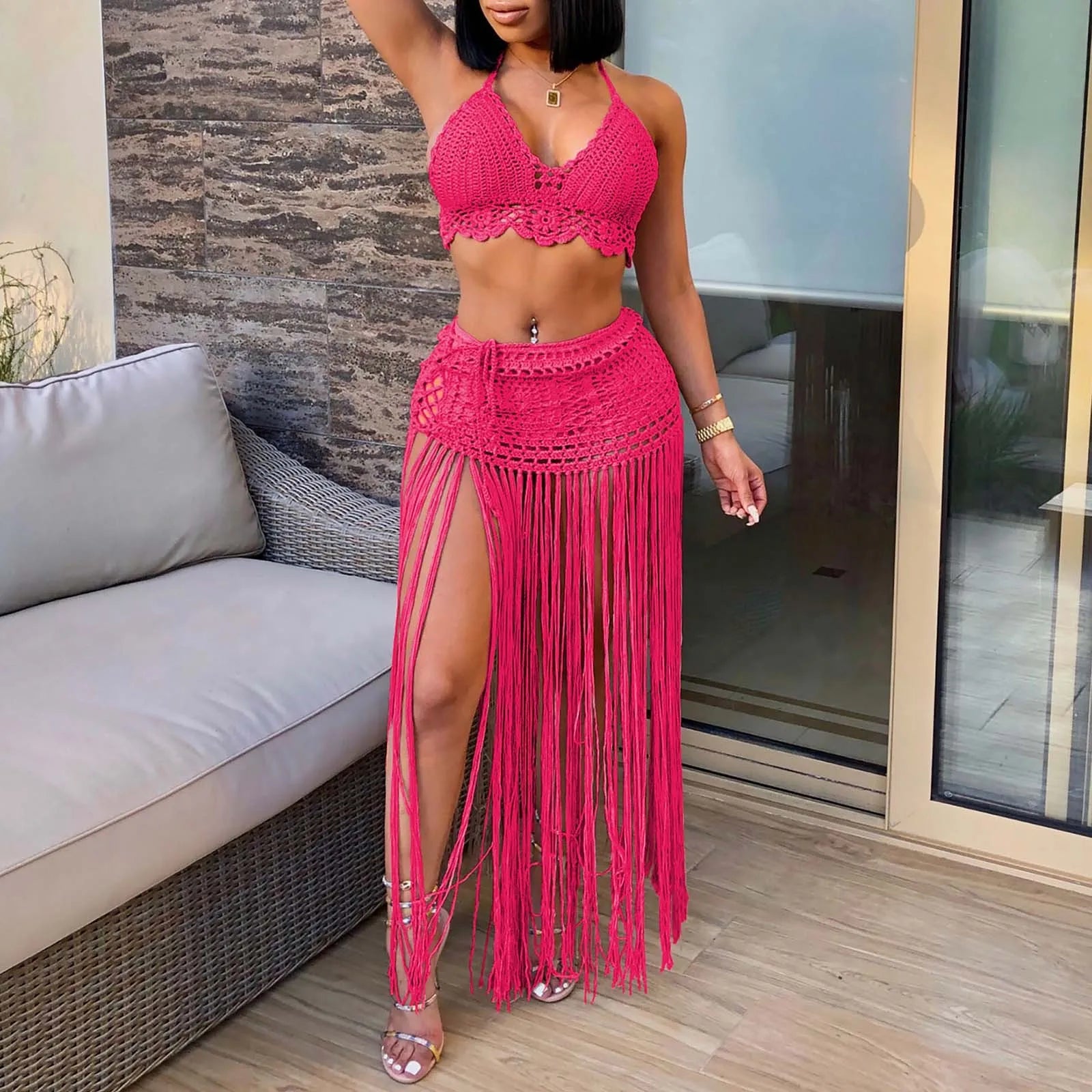 Isla High-Waist Maxi Skirt Two-Piece Bikini Cover-Up
