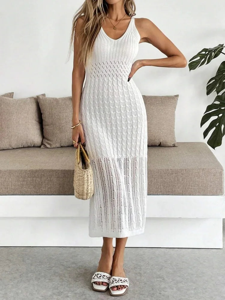 Luna Ribbed Midi Dress – Echo & Air Coastal Collection