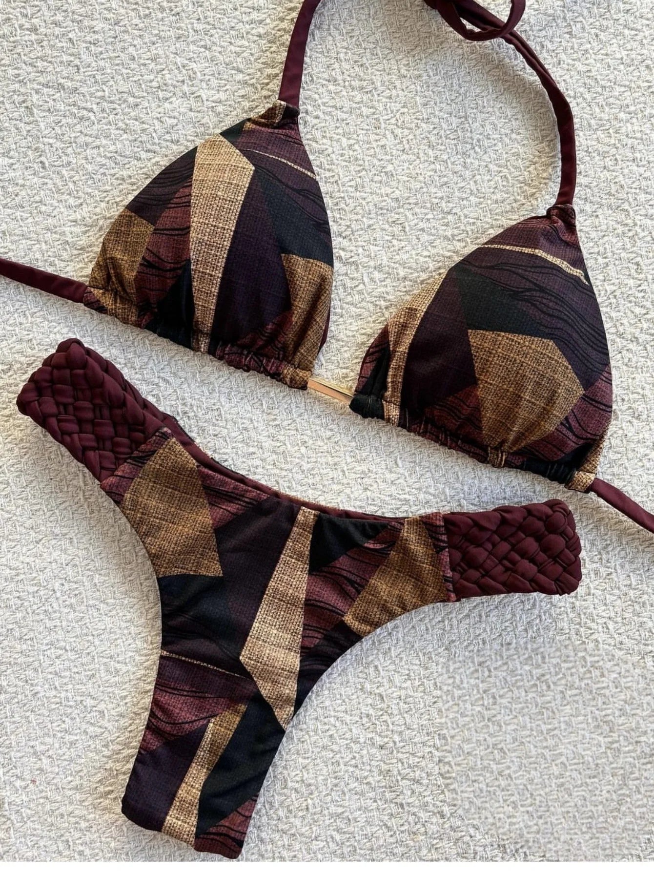 Desert Sun Halter Bikini – High-Cut Two Piece