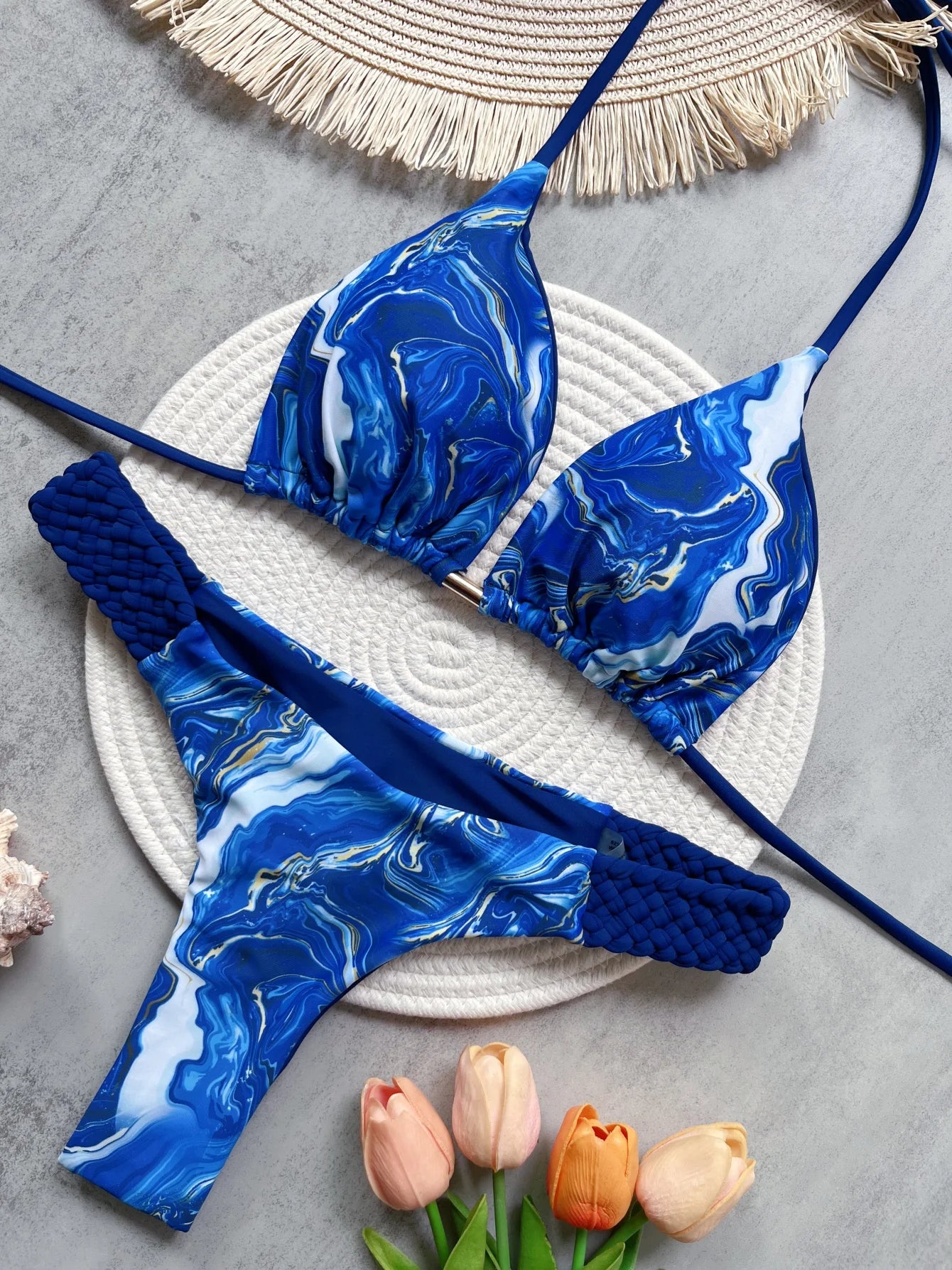 Desert Sun Halter Bikini – High-Cut Two Piece