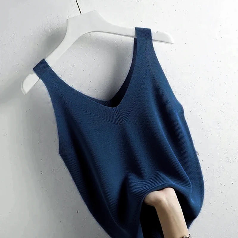 Willow V-Neck Knit Tank – Vintage Boho Summer Top