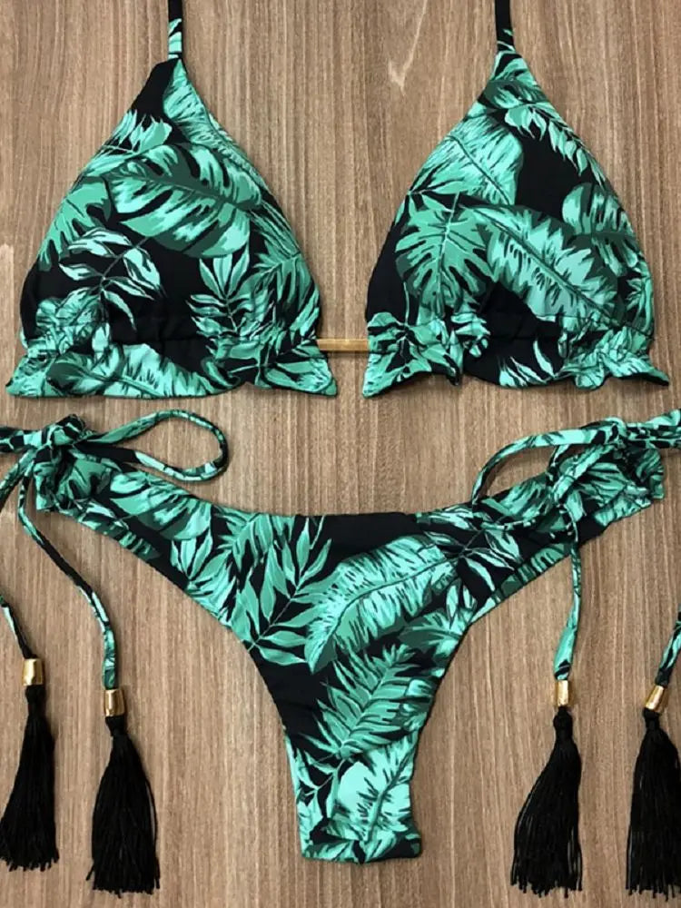 Malibu Essence Minimalist String Bikini Set – Classic Micro Two-Piece Swimsuit