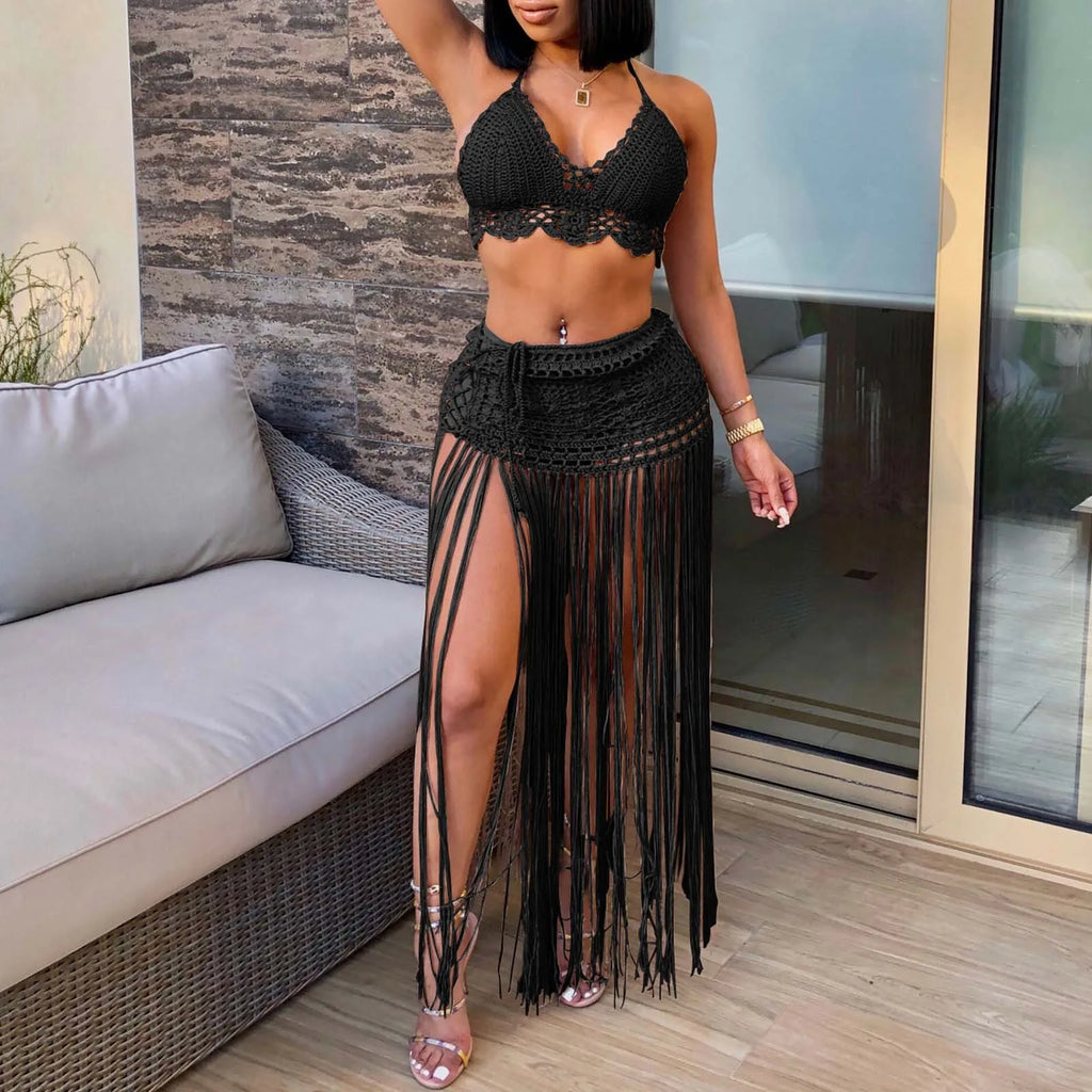 Isla High-Waist Maxi Skirt Two-Piece Bikini Cover-Up
