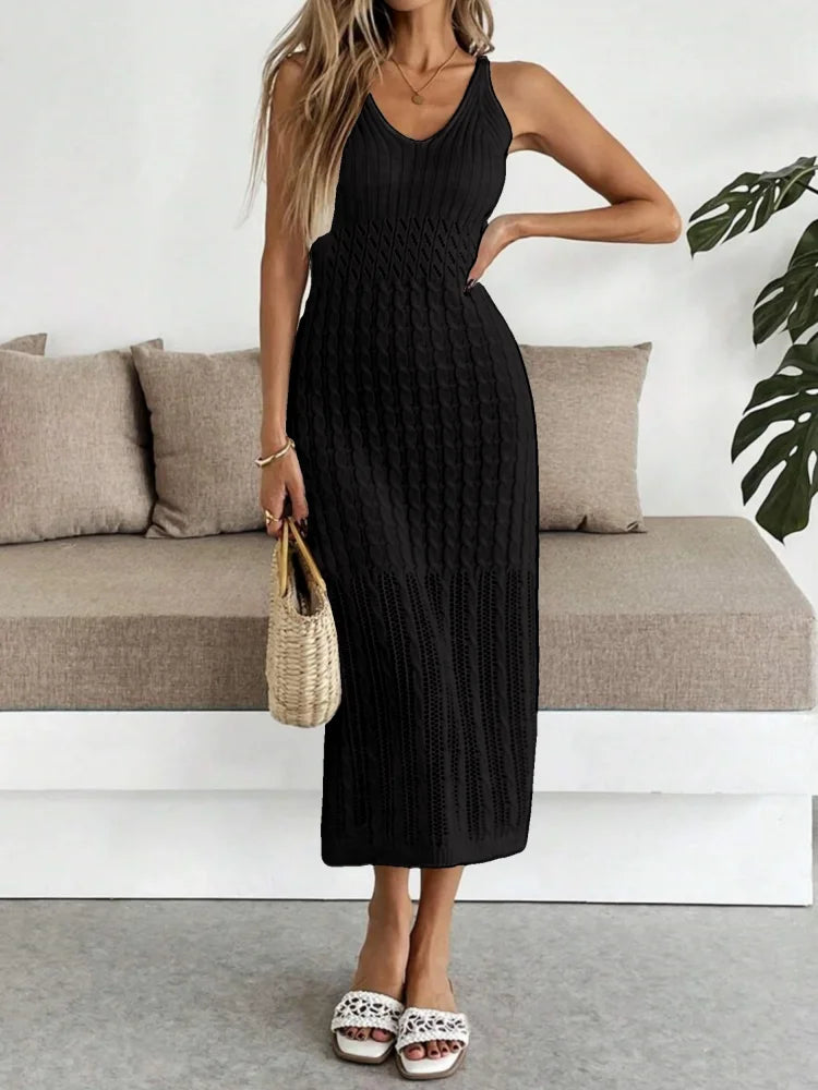 Luna Ribbed Midi Dress – Echo & Air Coastal Collection