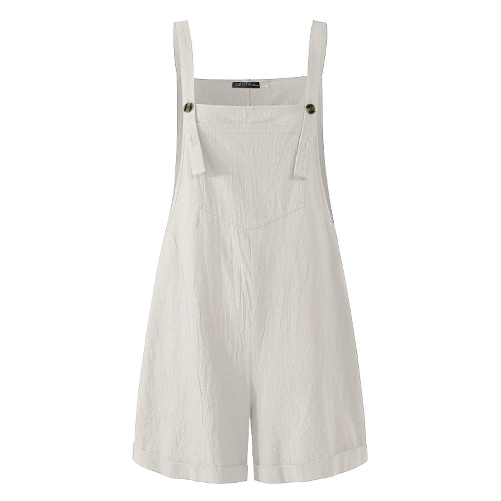 Coastal Buttoned Overall Romper