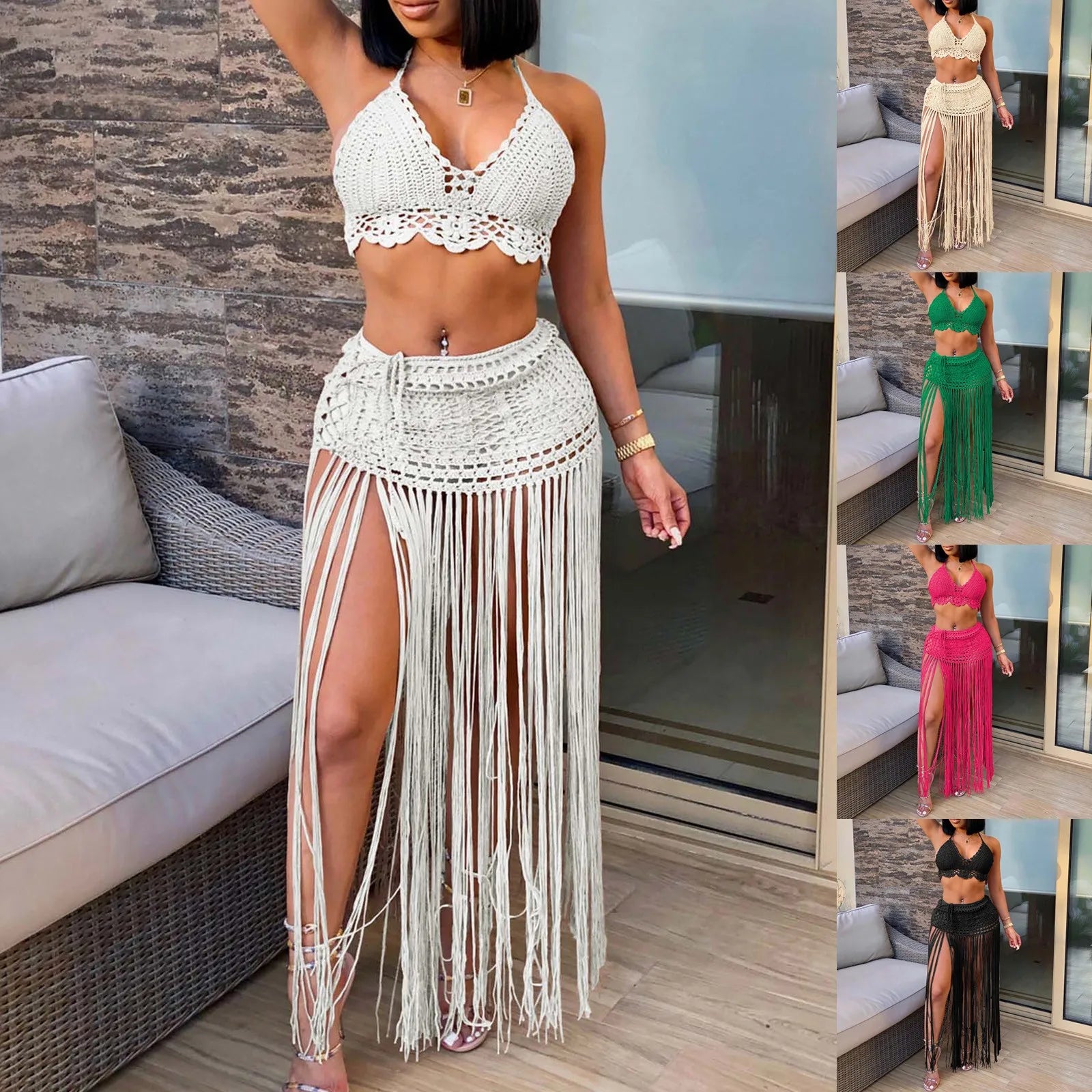 Isla High-Waist Maxi Skirt Two-Piece Bikini Cover-Up