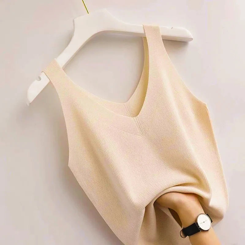 Willow V-Neck Knit Tank – Vintage Boho Summer Top