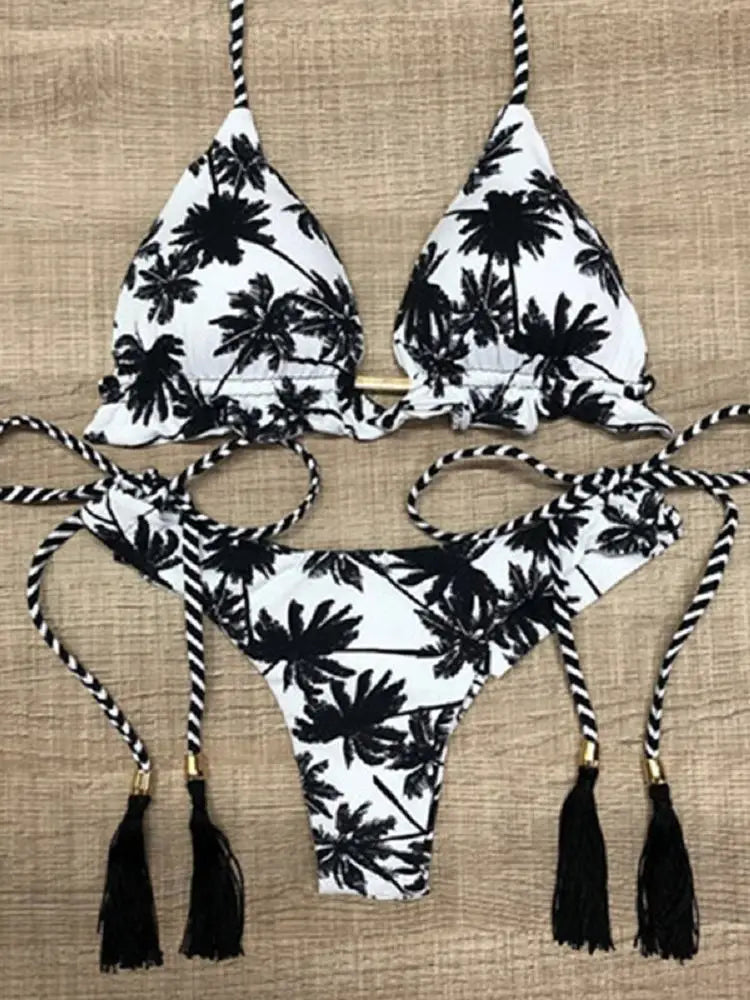 Malibu Essence Minimalist String Bikini Set – Classic Micro Two-Piece Swimsuit