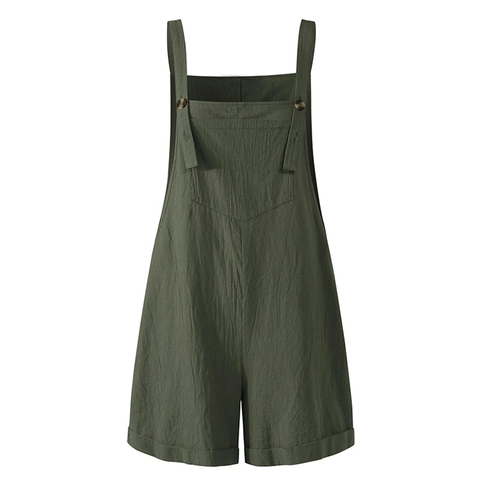 Coastal Buttoned Overall Romper